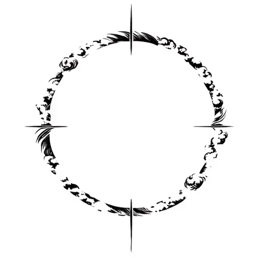 A Circle With Clouds In The Middle