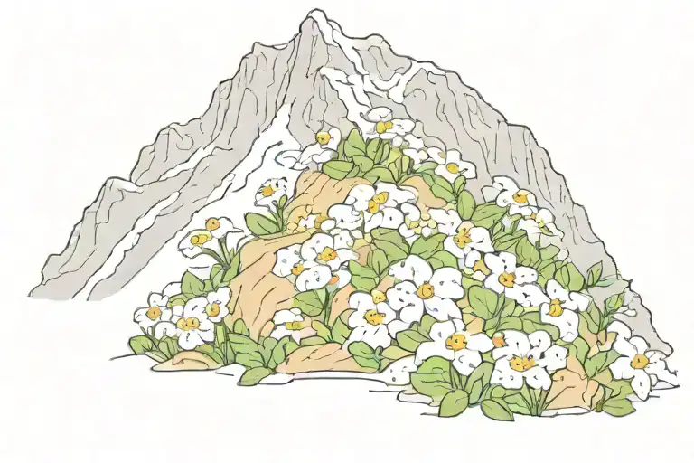 Small Flowers Coming Up A Mountain Range