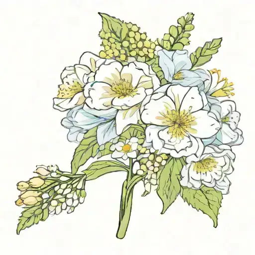 April August December July Birth Flower Bouquet