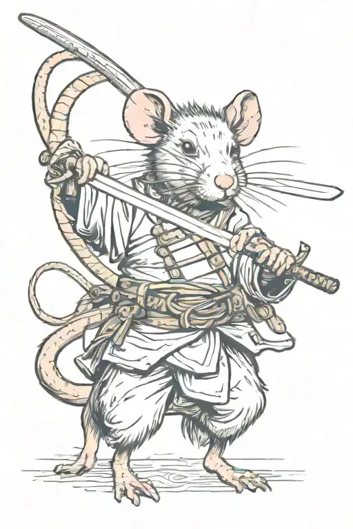 Rat And Katana Sword