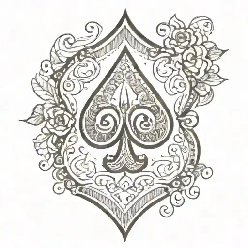 Fancy Line Work Ace Of Spade