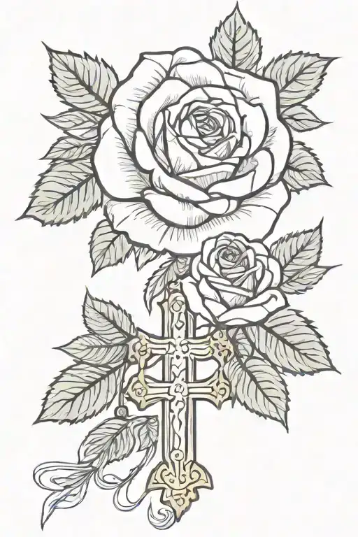 Rose With Bandana With A Cross