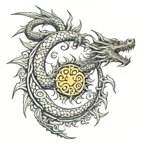 2000S Spiral Sun With Dragon