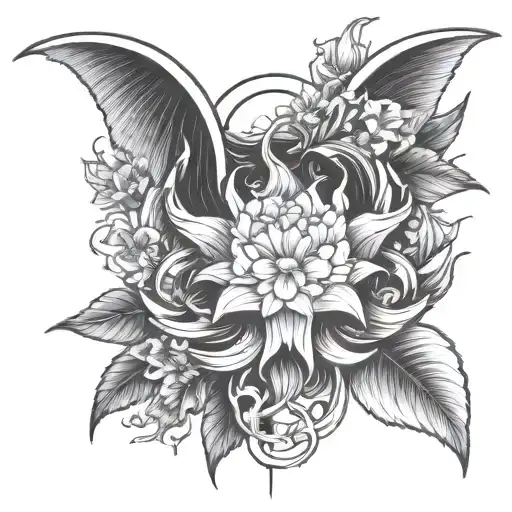 Devil Angel Moon Flower