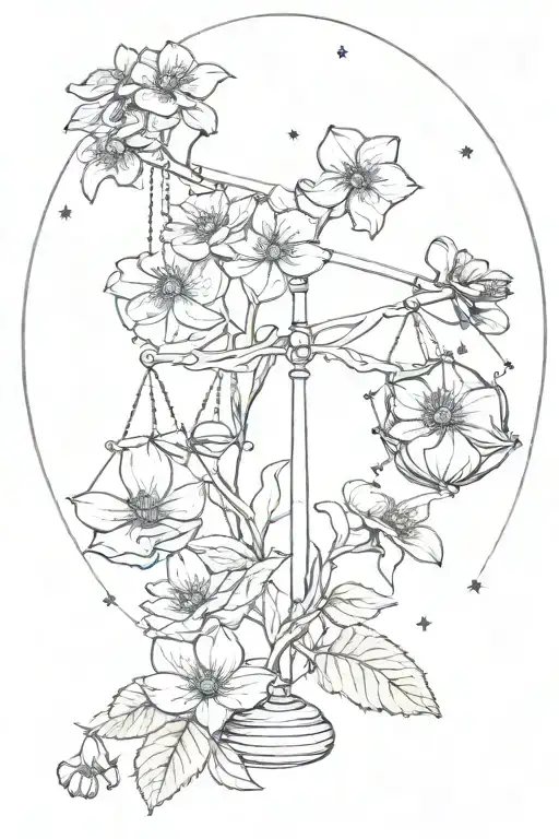 Libra Constellation And Birth Month Flower