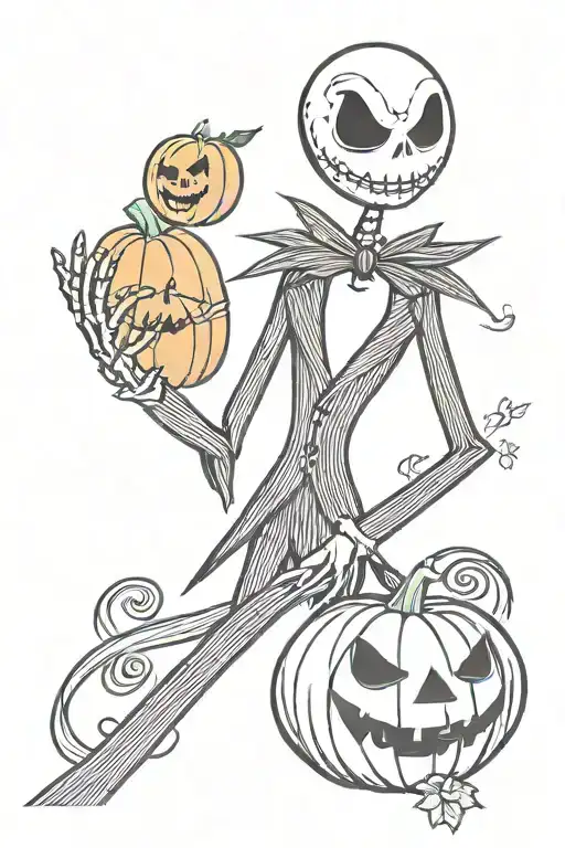Jack Skellington Holding Pumpkin