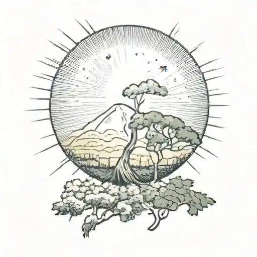 Half Moon Emitting Sunrays