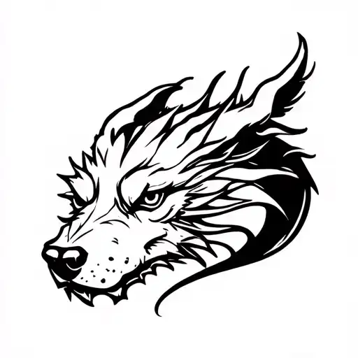 Dog Hiding Insdie A Dragon