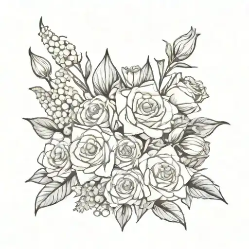 Daffodi And Rose Flower Bouquet