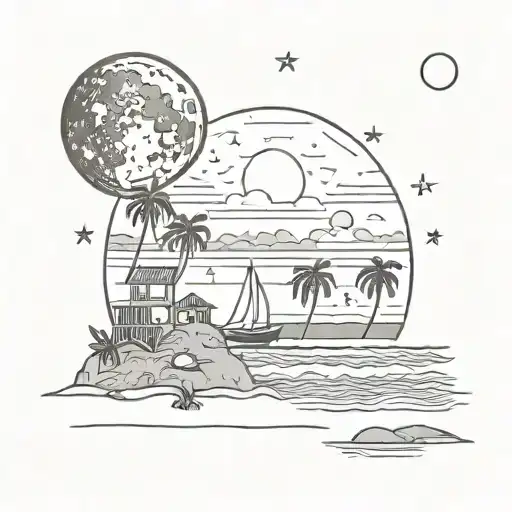 Beach Moon Surrounded