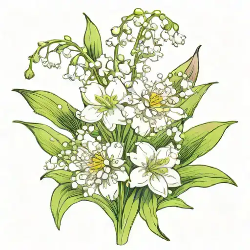 Lily Of The Valley Flowers And Daisy Flowers With The First Names Ella And Marceau