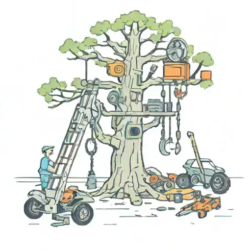 Tree With Mechanic Tools Used