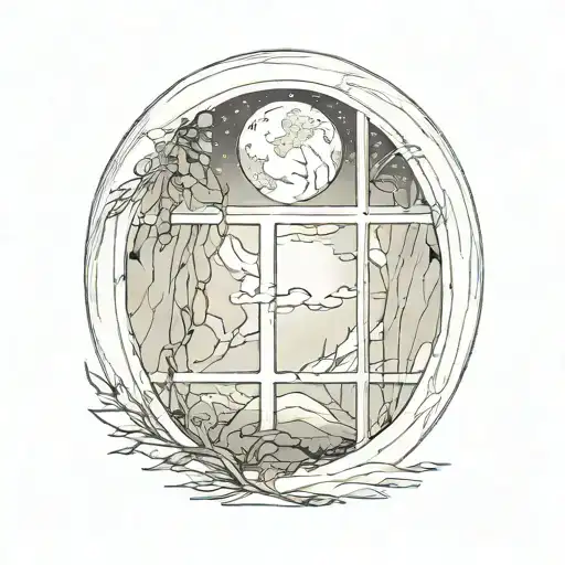 A Window Into A Dark World With A Moon