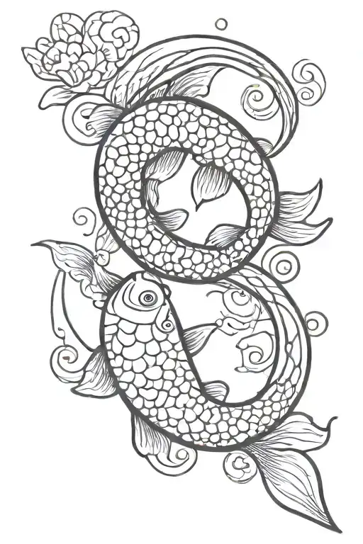 Koi Fish Yin Yang Sun Moon Ohm Swasthi