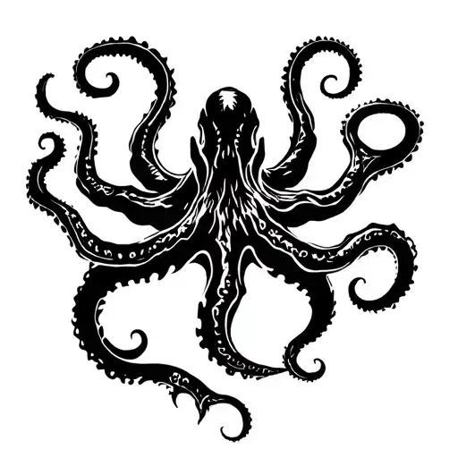 Kraken Hand Tattoo Design