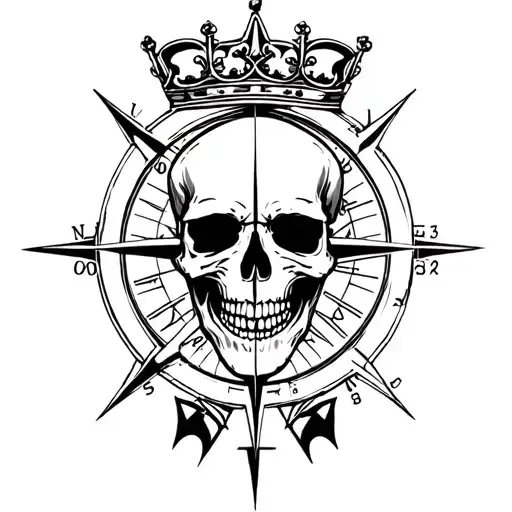 Compass And Crown Skull