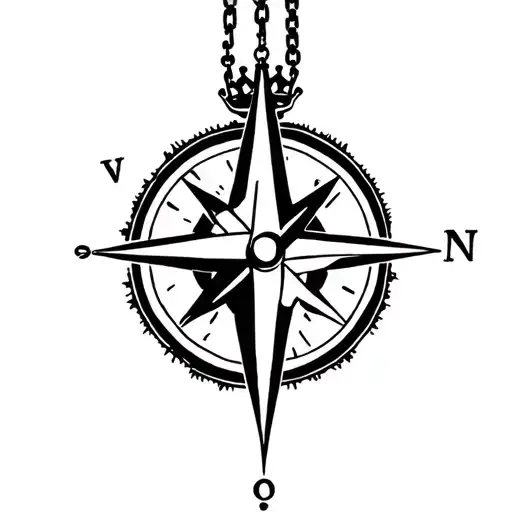 Compass And Crown Hanging Pendant