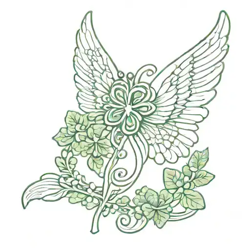 Shamrock And Angel Wing