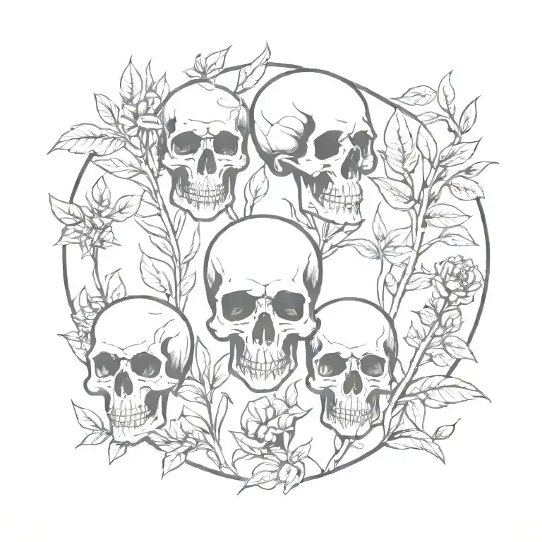 Plants With Skulls Representing Dark Periods