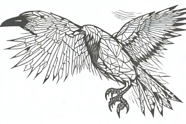 Cyber Sigilism Crow Perched