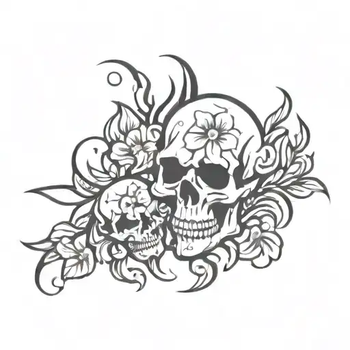 Skull Bones Flower Hell