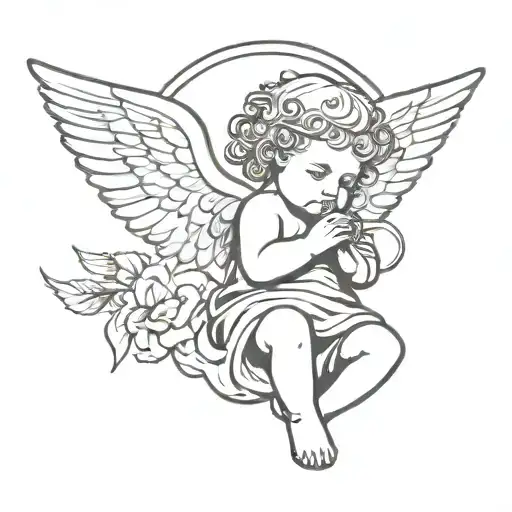 Angel Baby With Wings And A Halo