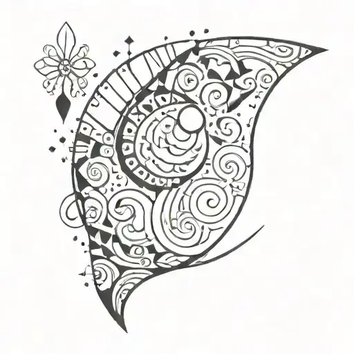 Moon With Abstract Patterns