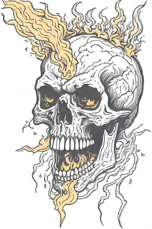 Skull Screaming Skull On Fire