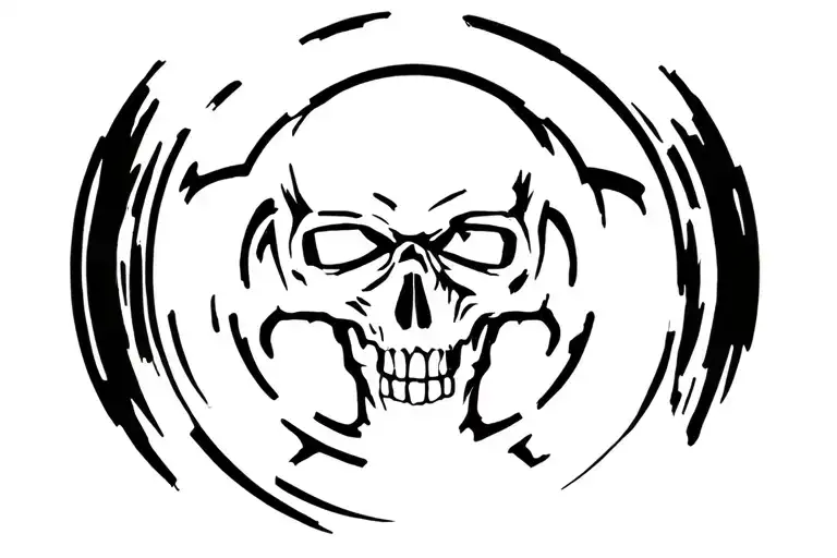 Radiohazard Symbol And Skull