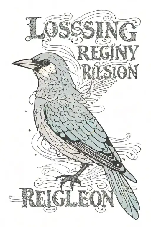 A Bird With The Words 'Losing My Religion' On It