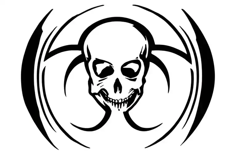 Radiohazard Symbol And Skull