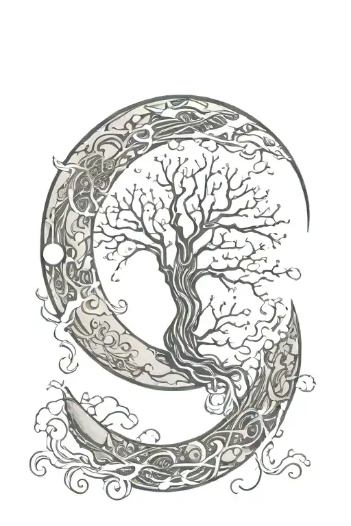 Duality Energy Spirituality Moon Symbolizing Strength And Resilience