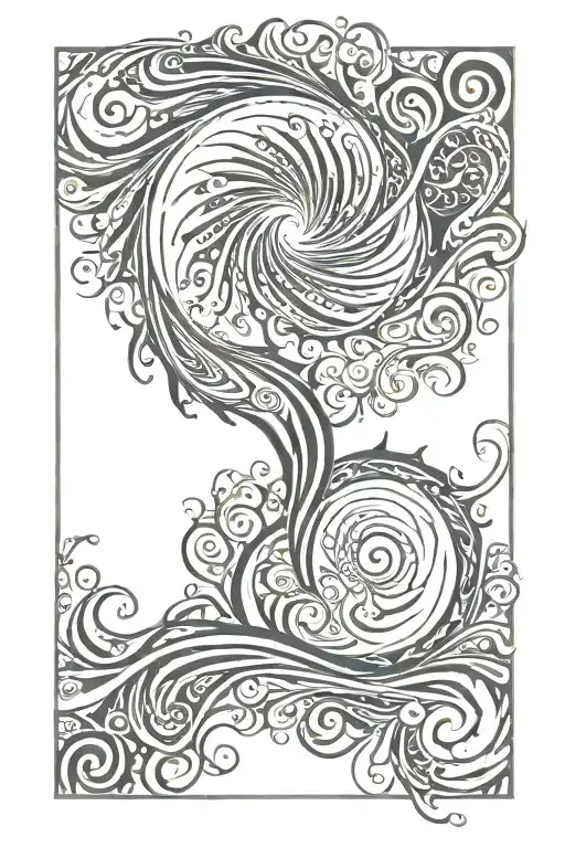 Spiral Sun With Long Wavy Rays