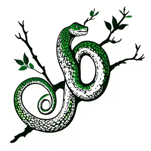 Green Tree Python On Branch