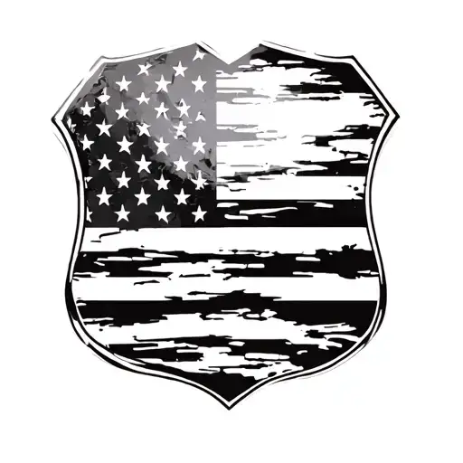 Usa Flag Drapped Over Shield