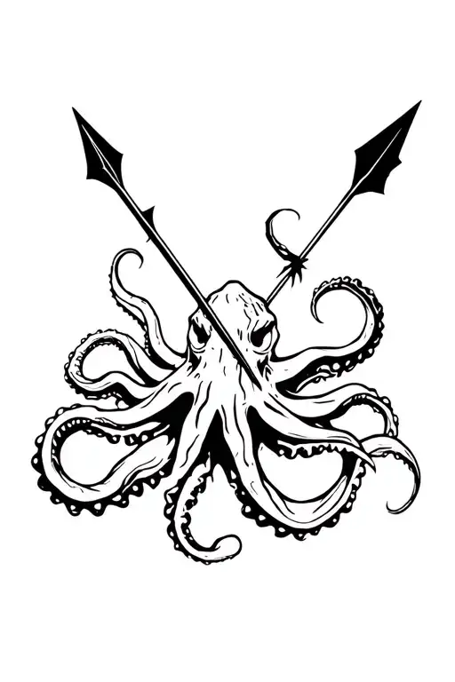Kraken With Arrow Intertwined