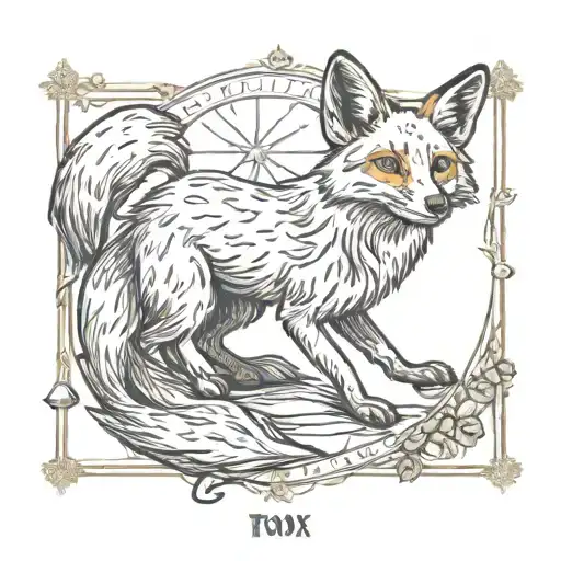 A Magic Fox In A Tarot Card Deck