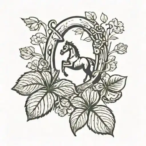Horse Horseshoe Clover And Three-leaf Black Next To It