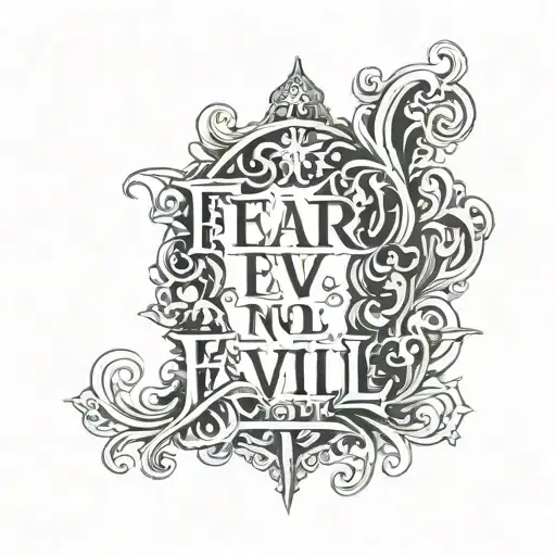Fear No Evil Gothic Lettering