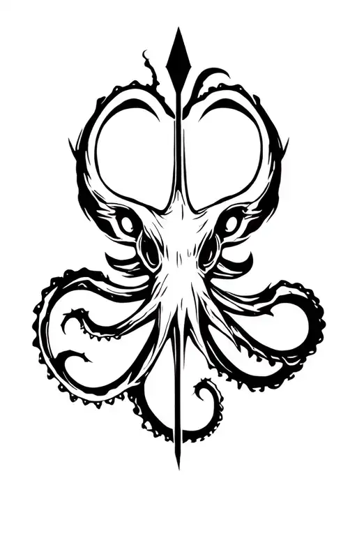 Kraken With Arrow Intertwined
