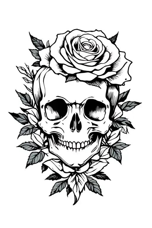 Skull And Roses Around