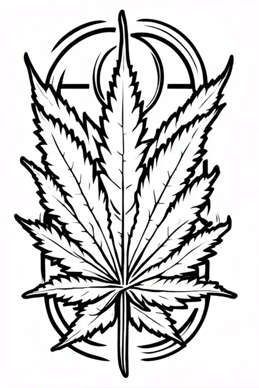 Marijuana Leaf Surrounded