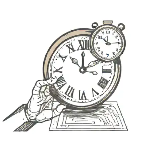 Person With A Clock Face Waving