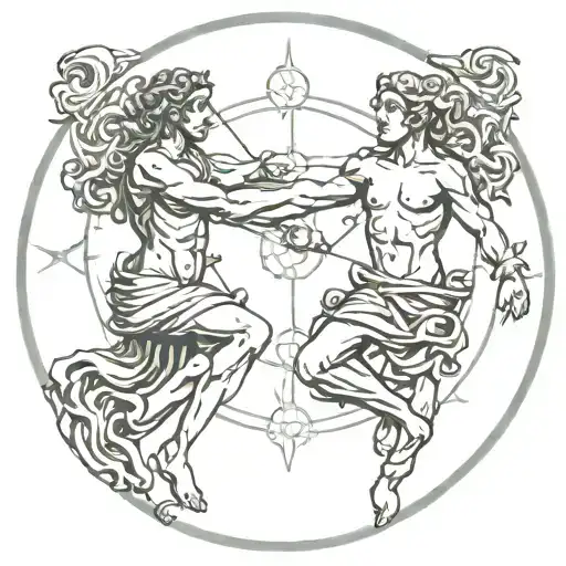 Gemini And Sagitarrius Zodiac Signs Intertwined