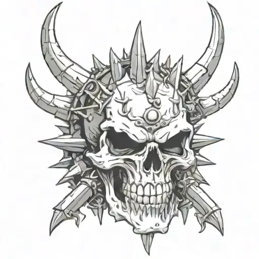 Demon Skull In Spikes