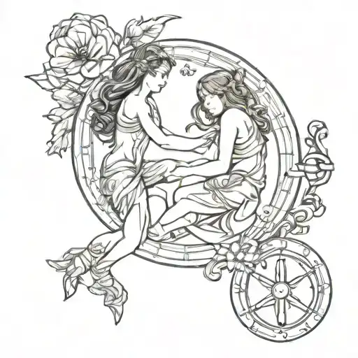 Zodiac Signs Libra And Gemini Intertwined