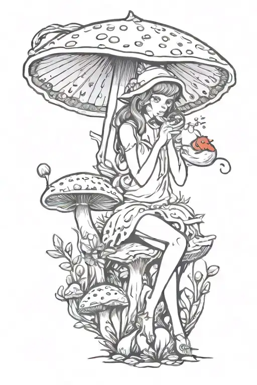 Amanita Muscaria Mushroom Fairy Smoking A Pipe