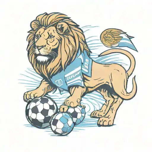 A Lion Wearing An Argentina Soccer Jersey