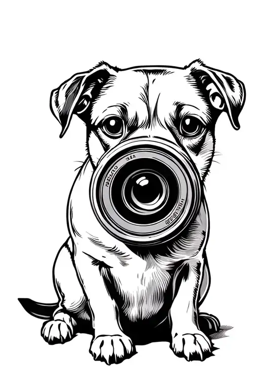 Dog In A Camera Lens