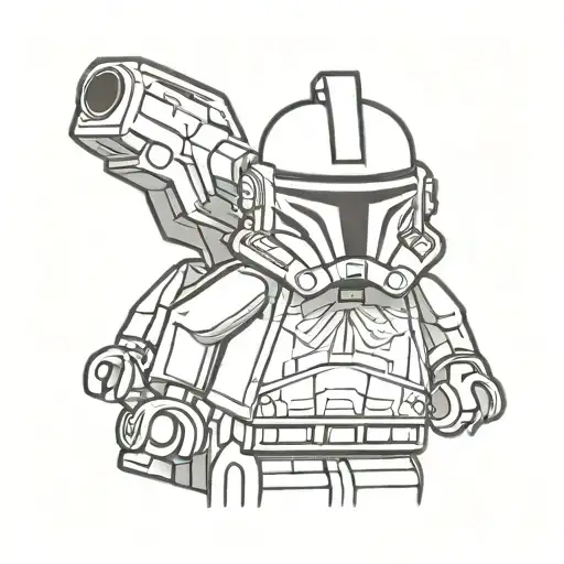 Star Wars Clone Trooper 501St Legion Lego Minifigure Simple Outline With Minimal Shading